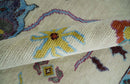 Hand Knotted Ivory Gray Blue Traditional Wool Oushak Area Rug by The Rug Decor
