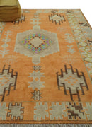 Hand Knotted Peach and Beige Traditional Southwestern 8x10 wool area rug