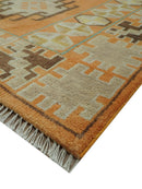 Hand Knotted Peach and Beige Traditional Southwestern 8x10 wool area rug