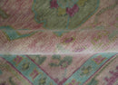 Hand Knotted Pink, Aqua and Purple Vibrant colorful Multi Size Oushak Wool Area Rug