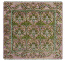 Hand Knotted Pink, Green and Beige Floral Traditional Antique Style Wool Area Rug