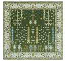 Hand Knotted Wool Turkish Area Rug - Olive Green Tree Of Life