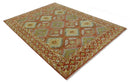 Hand Knotted Rust and Beige Oriental Traditional 9x12 Wool Area Rug, Living Room and Bedroom Rug by The Rug Decor