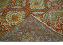 Hand Knotted Rust and Beige Oriental Traditional 9x12 Wool Area Rug, Living Room and Bedroom Rug by The Rug Decor
