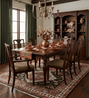 Hand Knotted Wool Area Rug - Rust Ivory Black Traditional Antique by The Rug Decor