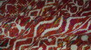 Hand Knotted Rust and Ivory Contemporary Southwestern Tribal Trellis Recycled Silk Rug