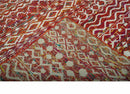 Hand Knotted Rust and Ivory Contemporary Southwestern Tribal Trellis Recycled Silk Rug