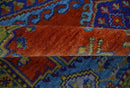 Hand Knotted Rust, Blue and Olive Traditional 8x10 Antique Style Wool Area Rug by The Rug Decor