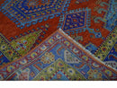 Hand Knotted Rust, Blue and Olive Traditional 8x10 Antique Style Wool Area Rug by The Rug Decor