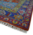 Hand Knotted Rust, Blue and Olive Traditional 9x12 Antique Style Wool Area Rug by The Rug Decor