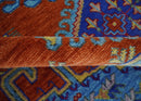 Hand Knotted Rust, Blue and Olive Traditional 9x12 Antique Style Wool Area Rug by The Rug Decor