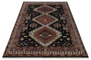 Hand Knotted Rust, Ivory and Black Traditional Heriz Wool Area Rug