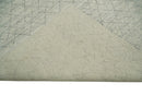 Hand Knotted Silver and Beige 9x12 Trellis Moroccan Rug Made with Fine Wool | TRDCP641912