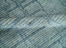 Hand Knotted Silver and Blue Modern Moroccan Trellis Wool Rug by The Rug Decor