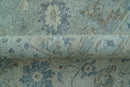 Hand Knotted Silver And Blue Traditional Distressed 10x14 Wool Area Rug