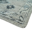 Hand Knotted Charcoal Ivory Wool Area Rug Traditional Design Blended Custom Made by The Rug Decor