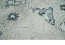 Hand Knotted Charcoal Ivory Wool Area Rug Traditional Design Blended Custom Made by The Rug Decor