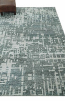 Hand Knotted Silver and Gray 5x8 Modern Abstract Contemporary Recycled Silk Area Rug