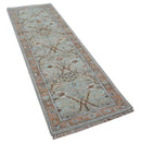 Hand knotted Silver And Rust Traditional Turkish Design 2.6x10 Wool Area Rug