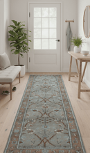 Hand knotted Silver And Rust Traditional Turkish Design 2.6x10 Wool Area Rug