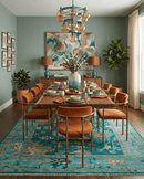 Hand Knotted Wool Teal Oushak Traditional Area Rug Multiple Sizes