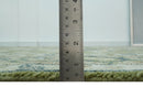 Wool Area Rug - Hand Knotted Green Silver Charcoal Heriz Style