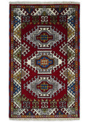 Hand Knotted traditional Kazak Red and Ivory Antique Traditional Tribal Armenian Rug | KZA3