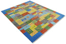 Hand knotted Traditional Multi color 8x10 Antique Tribal Style Gabbeh Design Wool Area Rug by The Rug Decor