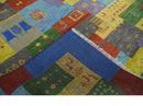 Hand knotted Traditional Multi color 8x10 Antique Tribal Style Gabbeh Design Wool Area Rug by The Rug Decor