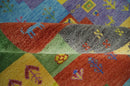 Hand knotted Traditional Multi color 8x10 Antique Tribal Style Gabbeh Design Wool Area Rug by The Rug Decor