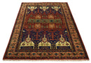 Hand knotted Traditional Multi Sizes Antique Style Vintage Finish Rust and Blue Area Rug
