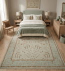 Hand Knotted Oushak Wool Area Rug 8x10 Beige and Brown Traditional Persian