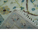 Hand knotted Traditional Oushak Design Blue And Ivory 2x3 Wool Area Rug