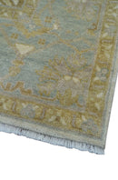Hand Knotted Traditional Oushak Design Gray And Beige 8x10 Wool Rug