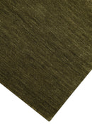 Hand Loomed Modern Green Solid Wool Area Rug