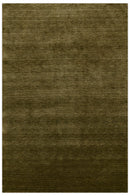 Hand Loomed Modern Green Solid Wool Area Rug