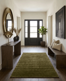 Hand Loomed Modern Green Solid Wool Area Rug by The Rug Decor
