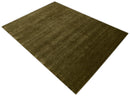 Hand Loomed Modern Green Solid Wool Area Rug