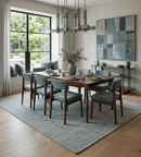 Hand Woven Beige and Silver Blended Wool Area Rug 8x10 - Modern Geometric Scandinavian