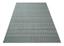Charcoal Gray Wool Area Rug 8x10 - Modern Scandinavian Stripes