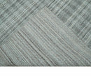 Charcoal Gray Wool Area Rug 8x10 - Modern Scandinavian Stripes