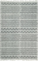 Modern Contemporary Hand Woven Black and White Wool Area Rug
