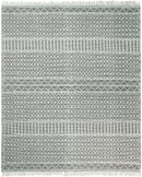 Black and White Hand Woven Wool Area Rug - Modern Contemporary Minimalist Design