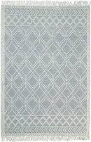 Blue Modern Contemporary Hand Woven Wool Area Rug