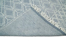 Blue Modern Contemporary Hand Woven Wool Area Rug