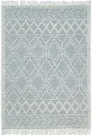 Blue Modern Contemporary Hand Woven Wool Area Rug