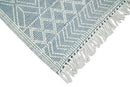 Blue Modern Contemporary Hand Woven Wool Area Rug