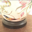 GobekUsa Coral Flower Bird Ceramic Table Lamp Hand-Painted Crack Glaze Living Room Table Lamp