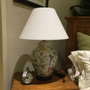 GobekUsa Coral Flower Bird Ceramic Table Lamp Hand-Painted Crack Glaze Living Room Table Lamp