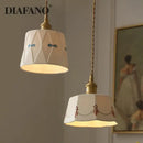 Hand painted cream decorbites ceramic pendant light dining room by Decorbites